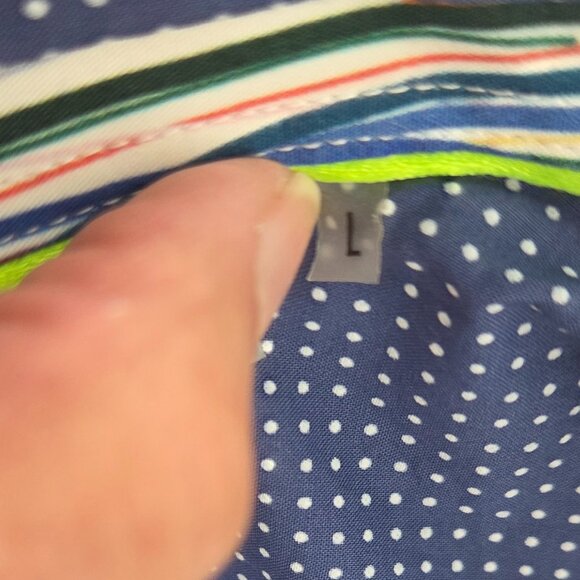 NWOT Bugatchi UOMO Button Up Long Shirt Flip Cuff  Blue Modern Stripe Men L - Picture 2 of 4